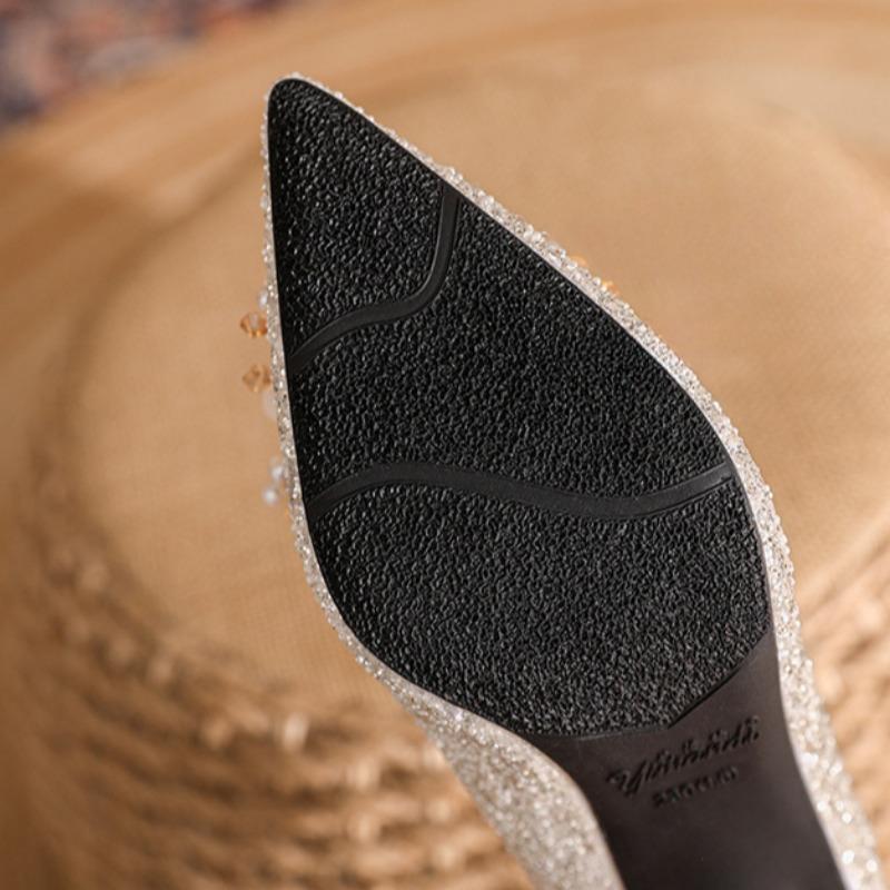 Новые стильные туфли на шпильках с острым носком, большие размеры и полнота, одинарные туфли, свадебные туфли с кристаллами