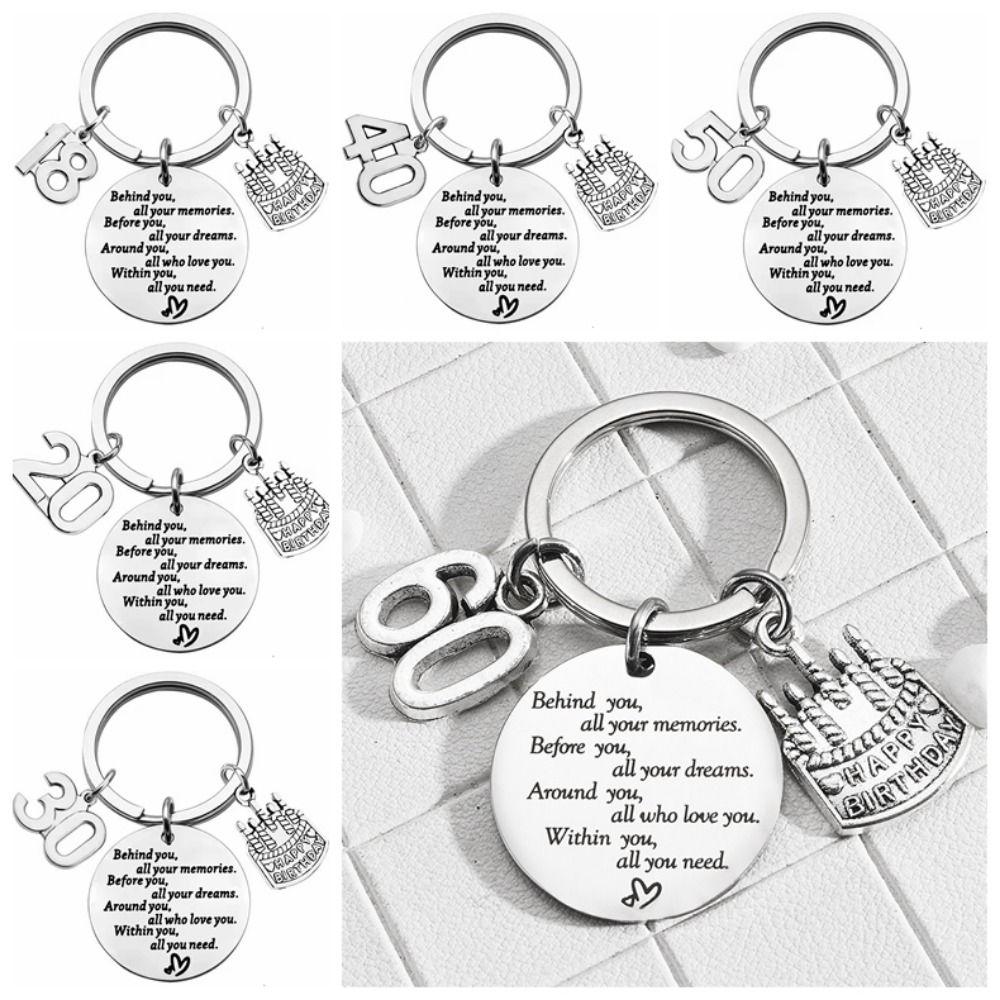Birthday Stainless Steel Key Chain Stainless Steel Birthday Present Keyring  Jewelry