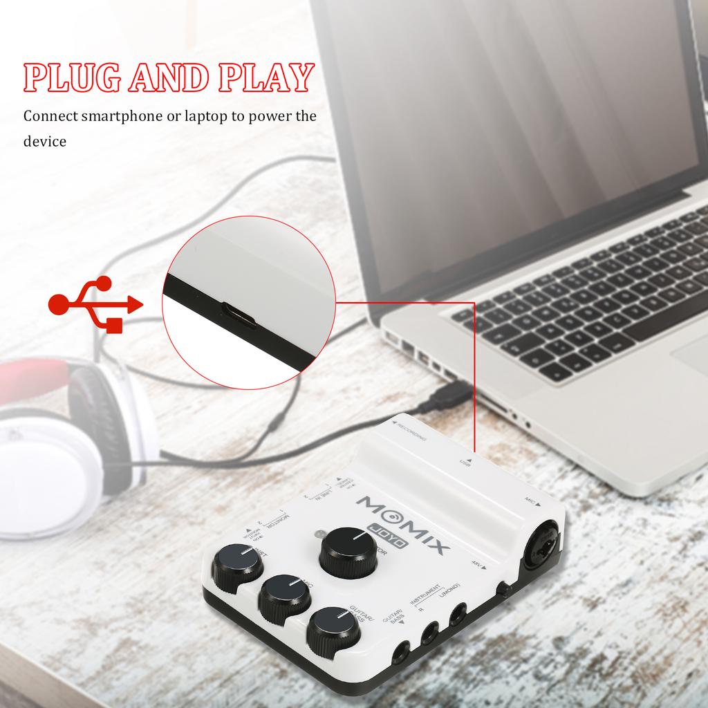 JOYO MOMIX USB-аудиоинтерфейсный микшер Портативный аудиомикшер Профессиональный звуковой микшер для ПК