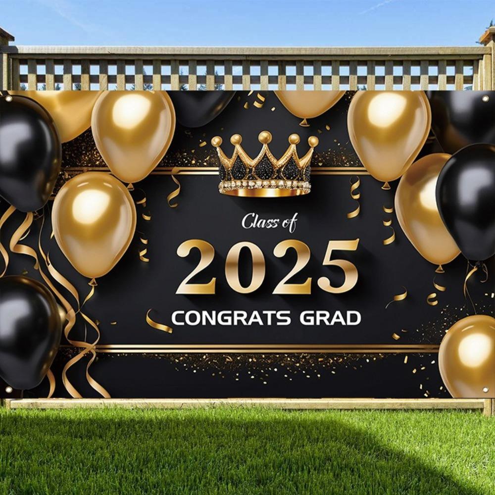Выпускной фон для фотографий 2025 года 180x115 см Баннер с поздравлением с выпуском для взрослых и детей