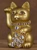 Ювелирные изделия Lucky Cat Кошка-правая рука Lucky Cat Украшение Lucky Feng Shui Ящик для пожертвований Gold (S-SIZE Золотой) Поднятый/Керамика_Счастливый (jw_S