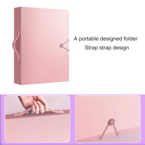 Фотоальбом со стразами A3, 60 страниц, прозрачные карманы, дизайн с пряжкой, удобная защита при переноске, устойчивая к трещинам папка