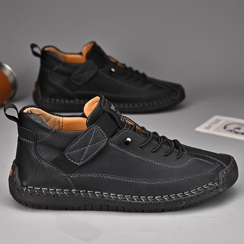 Большой размер мужские полусапоги Мартин на осень и зиму, уличная повседневная обувь, прошитая мужская обувь