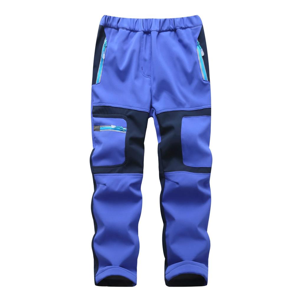 Fashion Waterproof Boy Girl Kids Pants Warm Trousers Sporty Climbing Leggings Children Patchwork Soft Shell Outfits Autumn