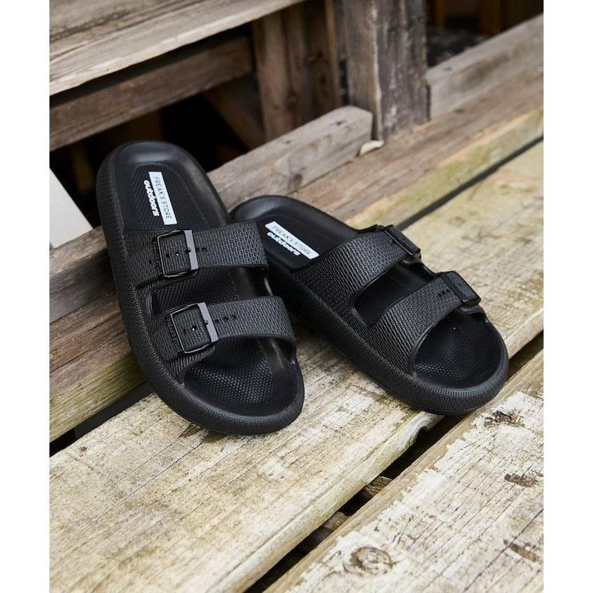 FREAKS STORE OUTDOORS Double Strap Recovery Slide Sandals Limited Edition Shoes Black