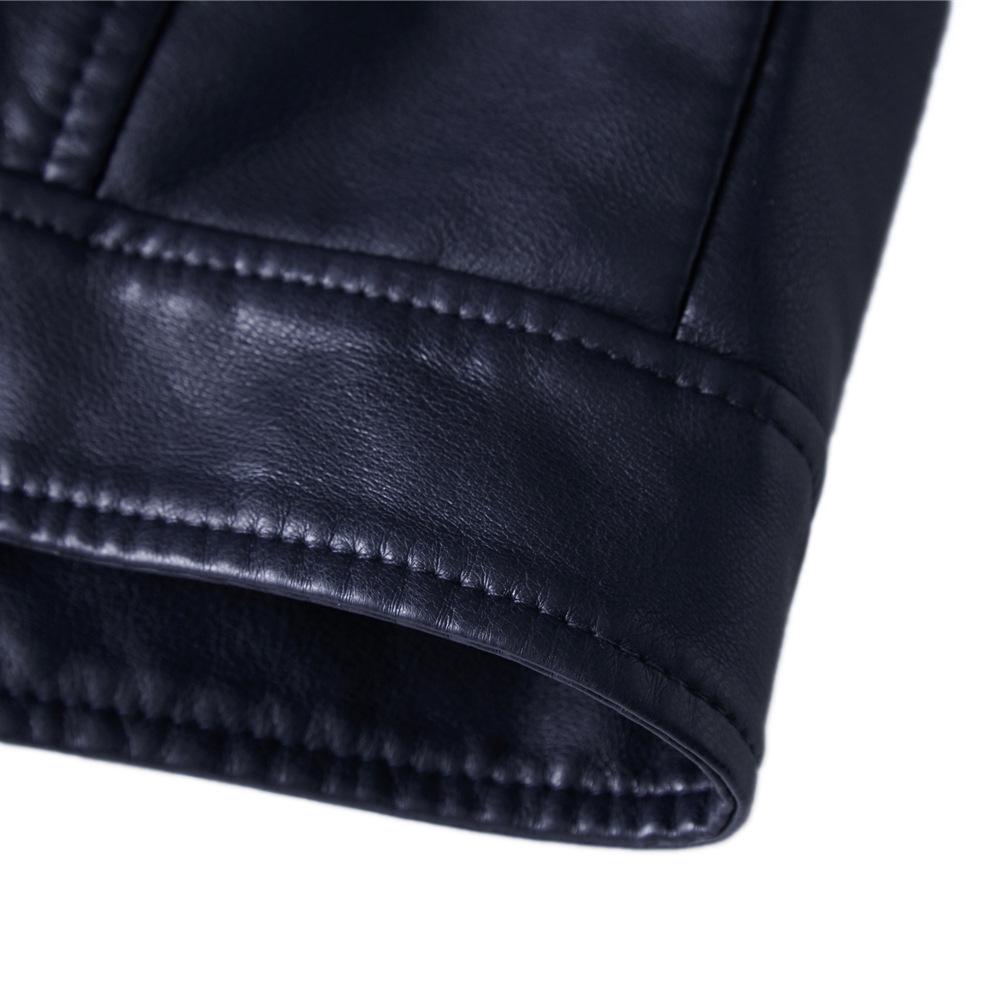 Новая мужская кожаная куртка, однотонная мужская куртка из искусственной кожи, многоцветная дополнительная мотоциклетная куртка плюс бархат, мужская куртка