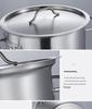 Премиальная утолщенная кастрюля из нержавеющей стали с многослойным дном, пескоструйная обработка для коммерческого использования