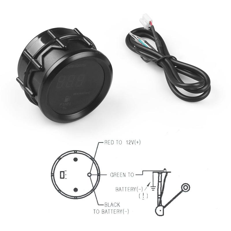 2" 52mm Universal Digital Percent Display Car Fuel Level Gauge Meter 8-18V With Fuel Sensor Oil Float