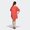 Adidas SS Dress Tape Simple Round Neck Letter Brand Logo Short Sleeve Dress Women Dresses Coral-Pink Black FJ6883