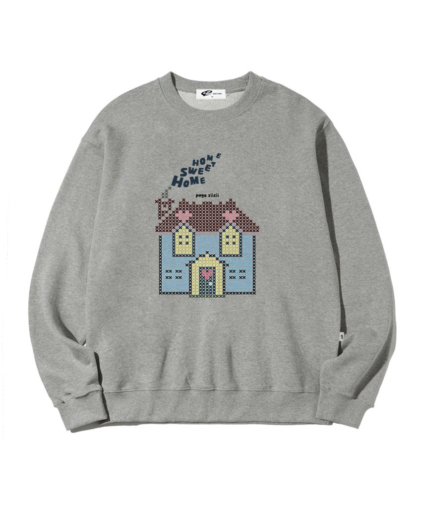 PAGESIISII Knit House Print Sweatshirt [2 Colors]