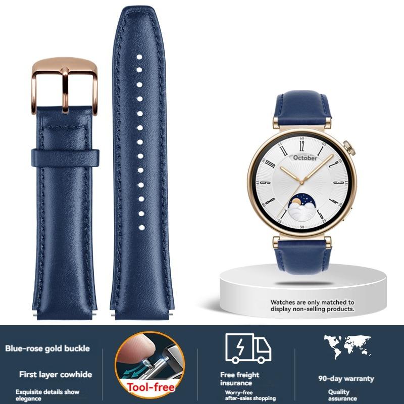 For Huawei Watch GT4 strap Calfskin sports watch New Cowhide fashionable 41mm leather replacement wristband accessories 18mm