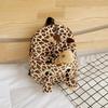 Zebra Lion Tiger Giraffe Flamingo Print Children Plush Backpack Detachable Doll