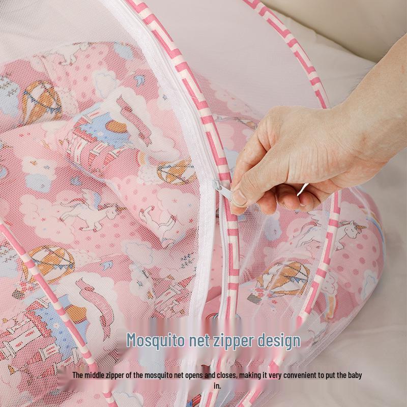 Портативный бионический спальный матрасик для новорожденных с москитной сеткой для детской кроватки или кровати.