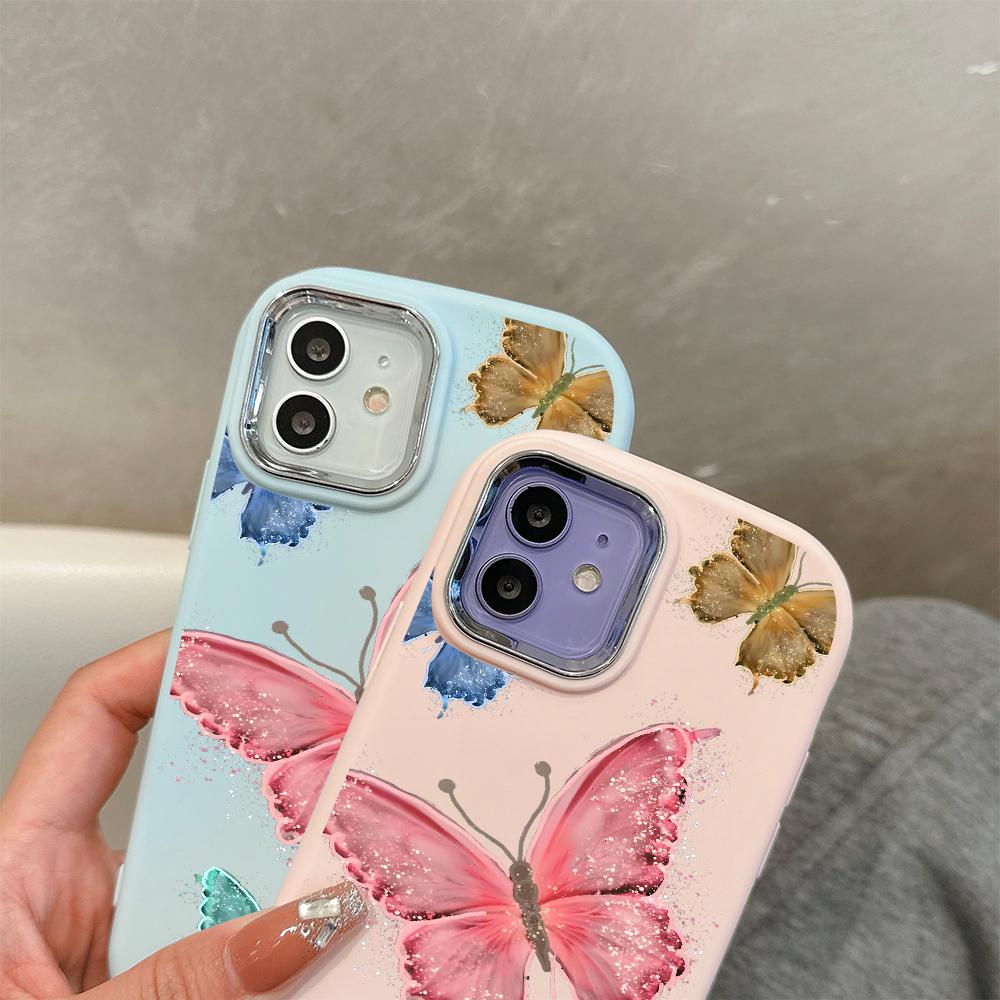 Solid Color Silver Edge Lens Fatty Casing Soft TPU Liquid Silicone Cover Shockproof Phone Case for Huawei Honor iPhone Infinix Tecno Vivo