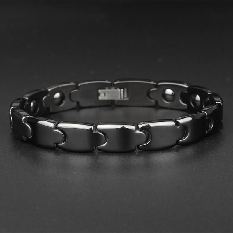 Магнитный браслет, мужские ювелирные изделия, черно-белые керамические регулируемые мужские браслеты, мужской браслет, подарки для него, ювелирные изделия