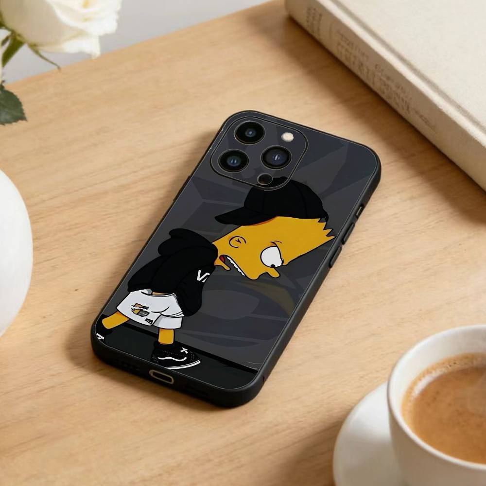 Anime T-The S-Simpsons-s  Phone Case For iPhone 17 16 15 14 13 12 Max Plus Silicone Black Cover