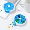 Seven Grid Round Medicine Box One Week Medicine Box Portable Rotating Packaging Fruit Medicine Box Portable Mini Box for Carryin
