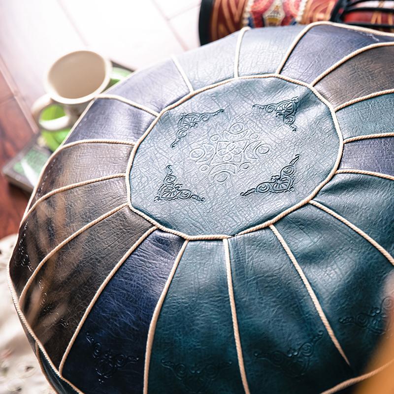 Чехол для подставки для ног в марокканском стиле, чехлы для дивана-мешка из пуфа, чехлы для гостиной, пуф из искусственной кожи, подушка для ног, стул-татами, домашний декор