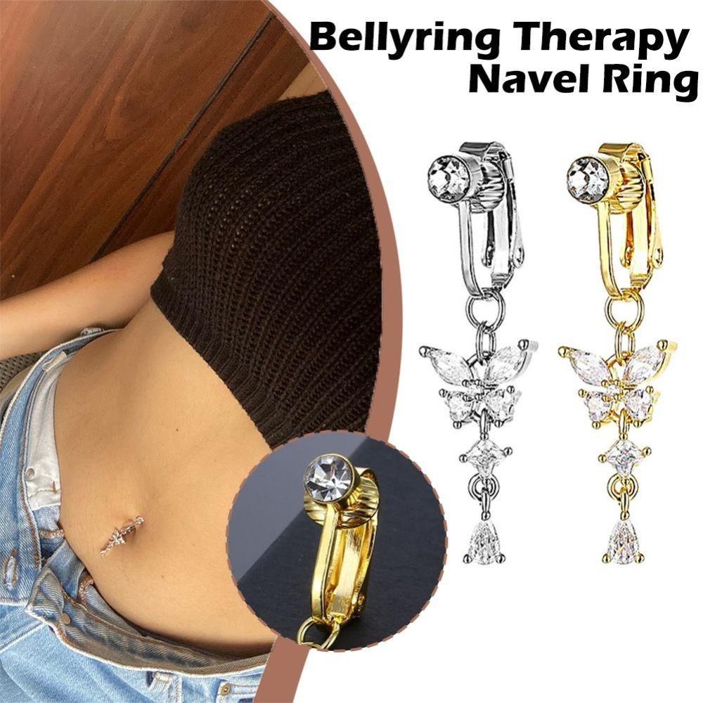 Zircon Clip on Belly Button Non Piercing Belly Button Rings Navel Rings  Fashion Accessory