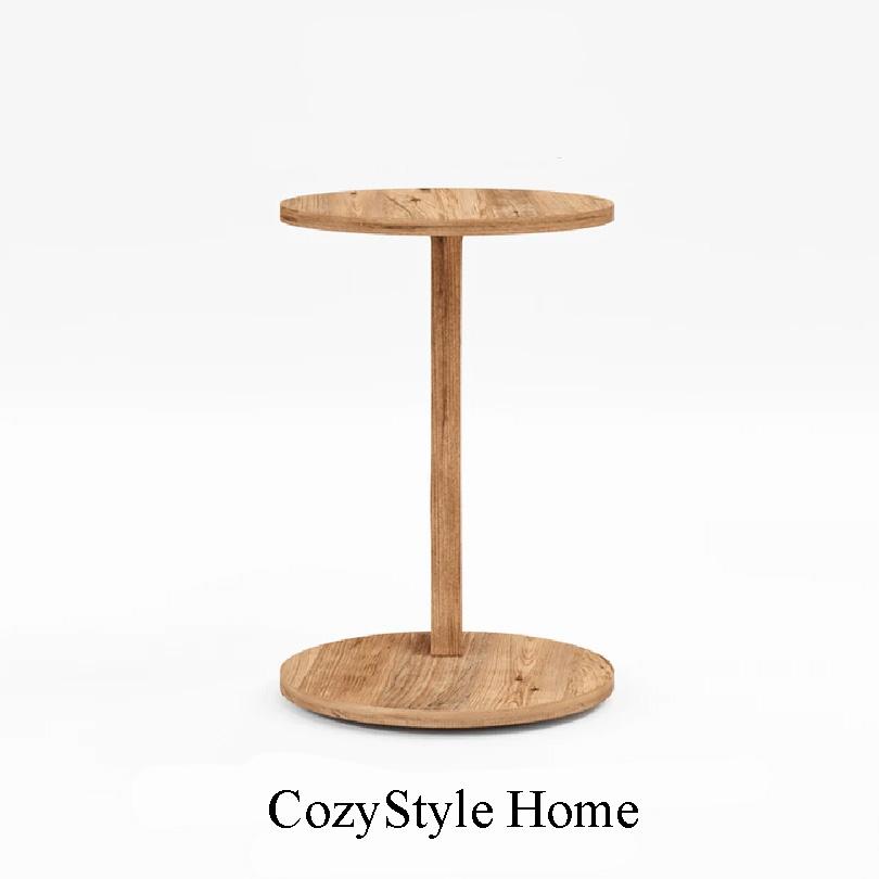 Кофейный столик на колесиках C, Мобильный передвижной диванный чайный столик для гостиной и спальни, Орех (E1 Эко Безопасный)