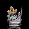 1Pc, Purple Clay Handiwork The Statue Of Sakyamuni In India Backflow Incense Burner Incense Stick Holder (Without Incense)