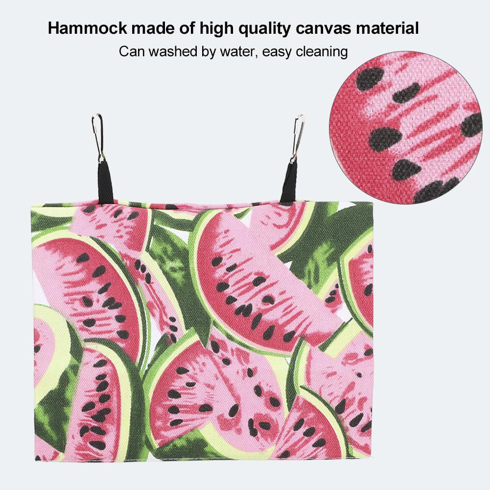 1PCS Spring Summer Canvas Pet Hammock Hanging Cave Bed for Parrots and Other BirdsWatermelon L