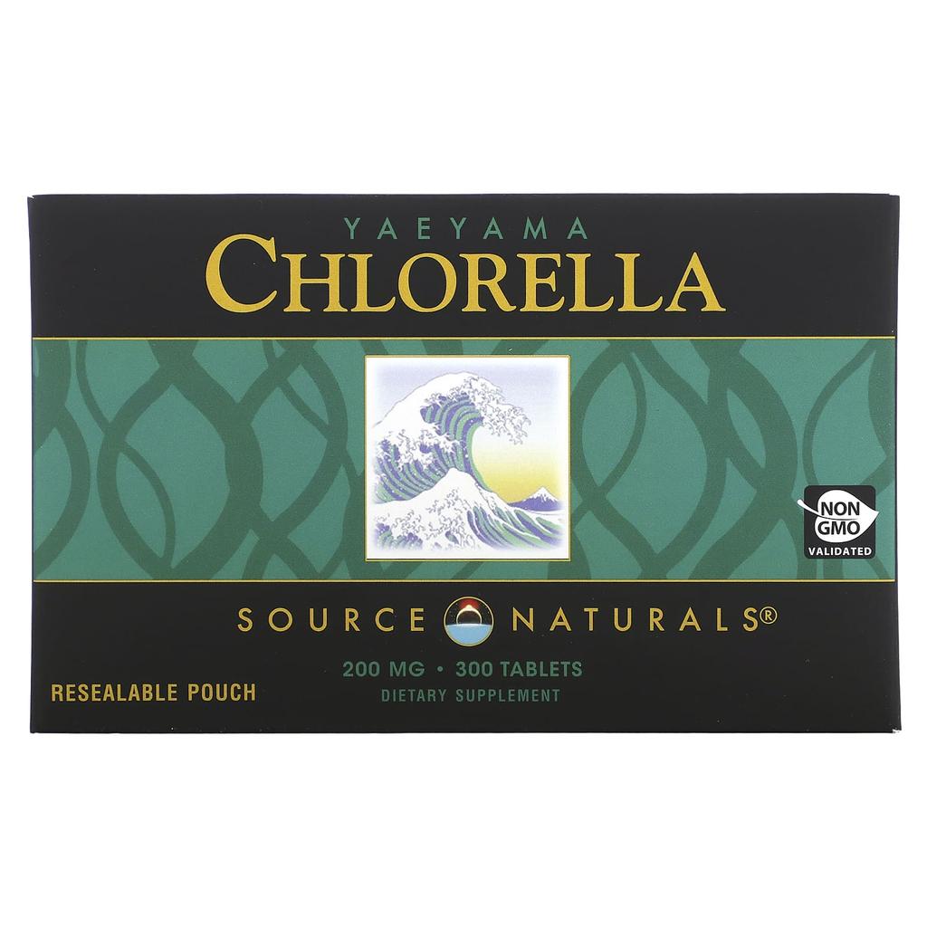 Source Naturals Yaeyama Chlorella®, Resealable Pouches, 200 Mg, 300 Tablets (20 Mg Per Tablet)