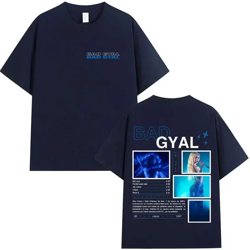 Панк Y2K Одежда Bad Gyal Альбом Тур Двусторонний Принт Графика Футболки Оверсайз Хип-Хоп Футболка Повседневный Стиль Комфортный Унисекс
