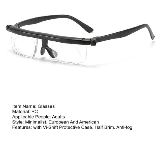 Vi Glasses Protective Case with Vi-Shift Adjustable Reading Half Brim Anti-fog Lightweight