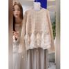 Women Vintage O-neck Long Sleeve Sweater Ruffles Decoration Patchwork Sweaters Autumn Design Knit Pullover Tops
