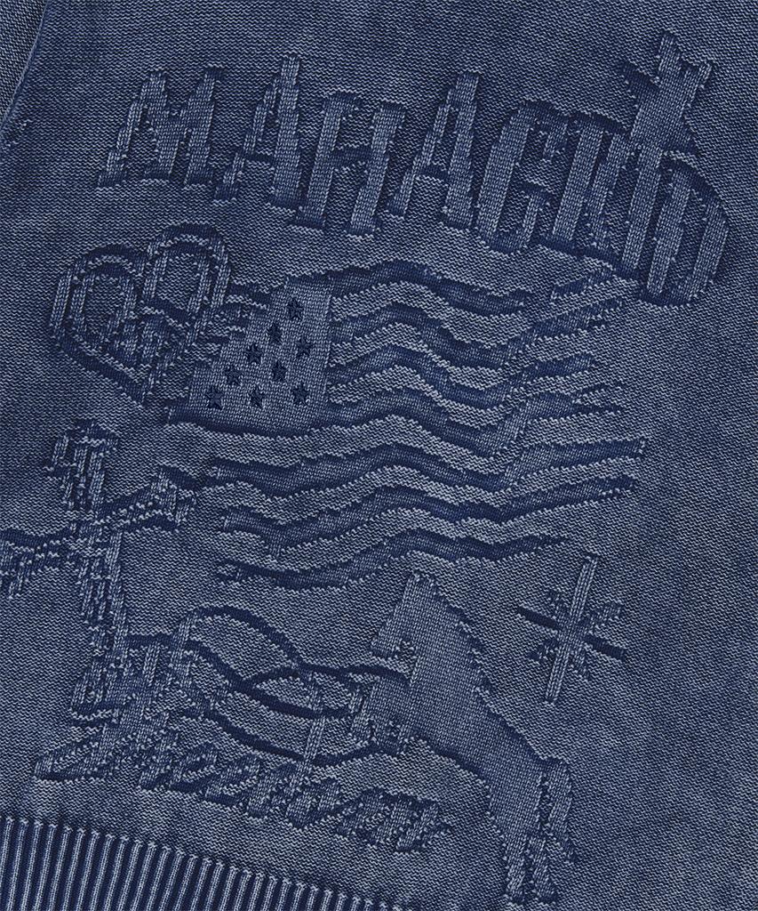 MAHAGRID Свитер с пигментным рисунком и флагом Синий(Mg2Ffmk602A)