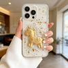 Smorss Золотая Фольга Маленькая Лошадка Прозрачный Защитный Чехол для iPhone 12 Pro