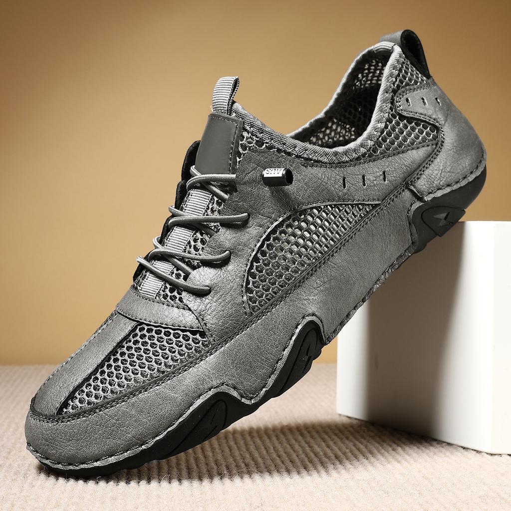 Кожа воловья новая мужская повседневная спортивная обувь большого размера прошитая дышащая сетчатая обувь обувь осьминога мужская обувь