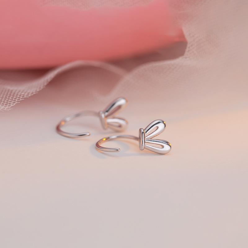 Милые серьги-гвоздики в виде кроличьих ушей, женский игривый дизайн, серьги-гвоздики для сна, полые серьги-крючки в виде кроличьих ушей
