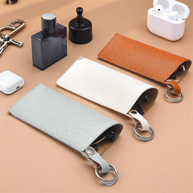 Роскошный женский футляр для очков кожаный мягкий держатель карманные чехлы тонкий дорожный мешочек брелок для солнцезащитных очков очков