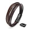 Bracelet 20cm Brown Polyurethane Leather Bangle Band Arm Jewelry Braided Wrap Men's (PU)
