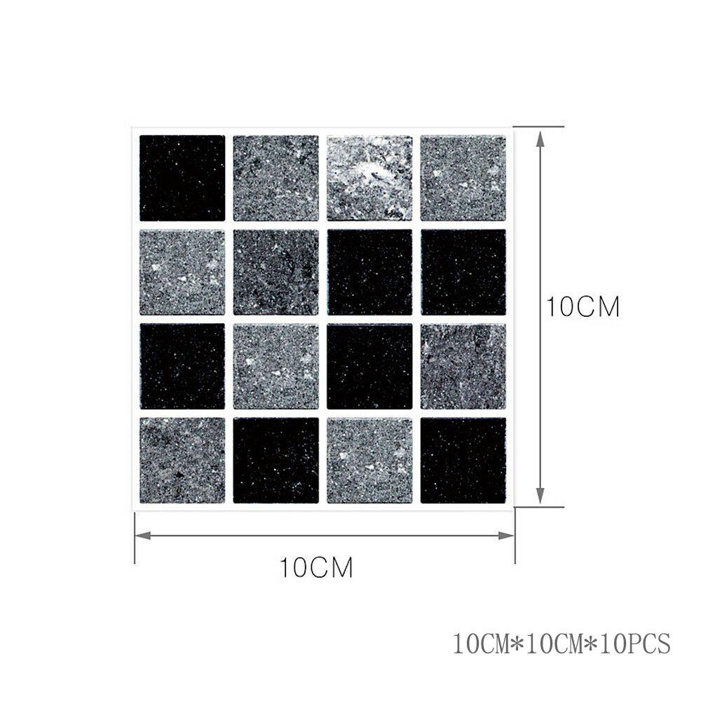 Яркие 10 шт. Наклейки на кухонную плитку с мозаичным узором Самоклеящийся декор для стен