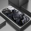 Чехол для iPhone 17 Pro Max 16 15 14 13 12 11 7 8 Plus 17Air 16E XR XS X Черный Мраморный Градиентный Рисунок Закаленное Стекло Чехол для Телефона
