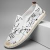 2024 Новые классические белые мужские туфли-лоферы Fisherman, модные парусиновые туфли с принтом, мужские туфли на плоской подошве, эспадрильи, дышащая мужская летняя обувь