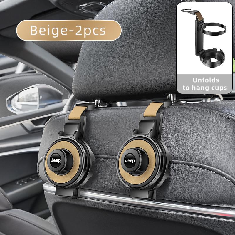 For Jeep Car Seat Headrest Hook Water Cup Holder For Jeep Renegade Compass Grand-Cherokee Wrangler-JK Commander Trailhawk