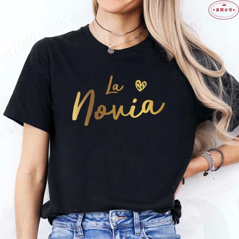 Spanish Team Bride Squad T-Shirt Woman Bachelorette Party Blouses Girl Single Farewell Tops Bridal Wedding Short Sleeve Tees