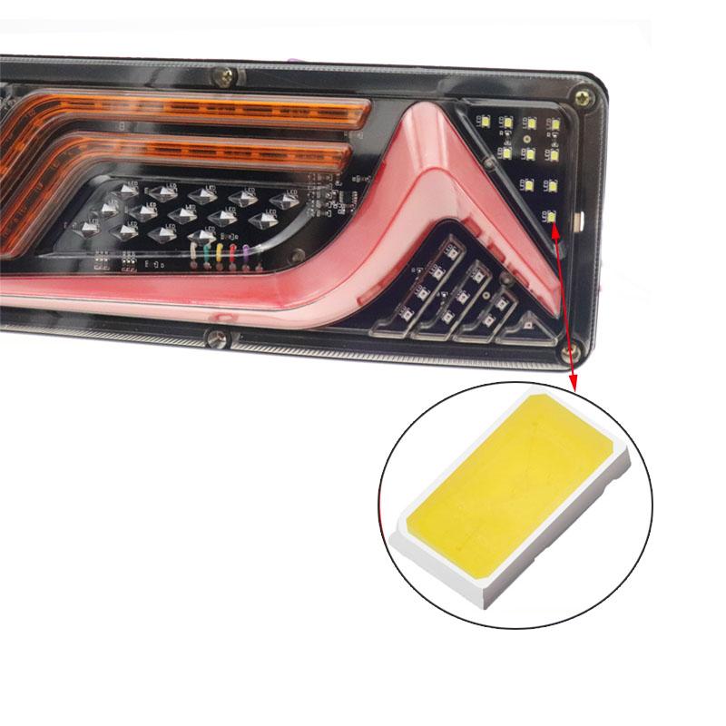 2 шт. 12/24 В динамические светодиодные задние фонари для грузовиков, указатели поворота, задние стоп-сигналы, сигнальные лампы заднего хода, прицеп, грузовой автомобиль, автобус, кемпер, караван