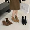Сяосянфэн внутренняя танкетка тонкий каблук эластичные тонкие ботильоны 2025 осень и зима новые ретро остроносые маленькие универсальные ботинки Мартин