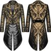 Men's Steampunk Vintage Tailcoat Jacket Gothic Victorian Frock Coat Uniform Halloween Costume