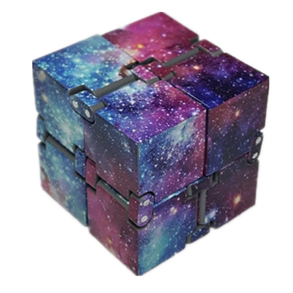 Бесконечный куб Fidget Cube Игрушка Galaxy Space Magic Puzzle Flip Cube Fidget Finger Toys Облегчение тревоги для взрослых Детей СДВГ Стресс