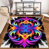 Colorful Abstract Swirl Pattern Carpet with Black and White Background Suitable for use as an anti-slip for living room bedroom sofas