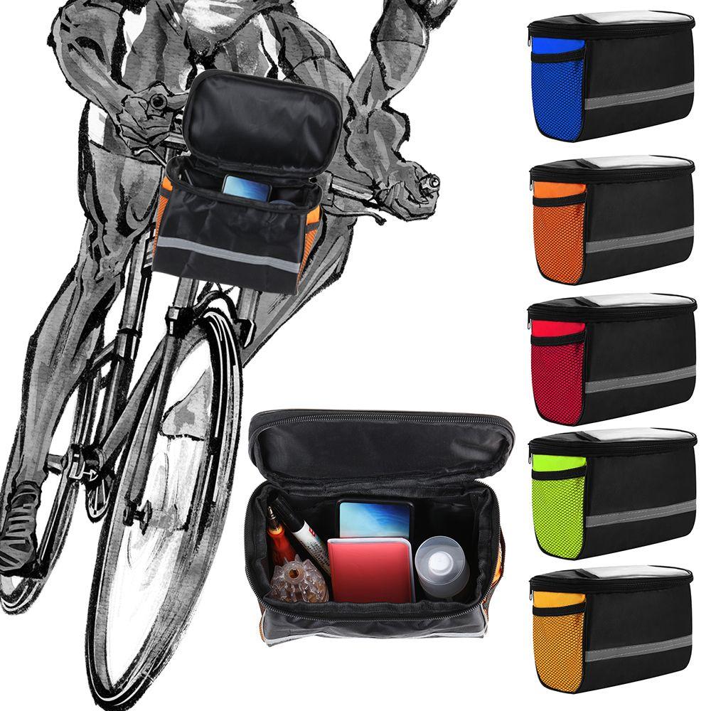 Sports Reflective Bike Pouch Bike Handlebar Bag Front Tube Basket Bicycle Bag Pannier