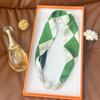 Silk Scarf Women's Spring, Autumn and Summer New Fashion Neck Protection Decoration Long Necklace Type Magnetic Buckle Scarf Small Scarf