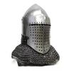 Bascinet Spoleto Helmet Armored Combat & Reenactment Helmet | LARP Battle Armor Helmet With Chainmail