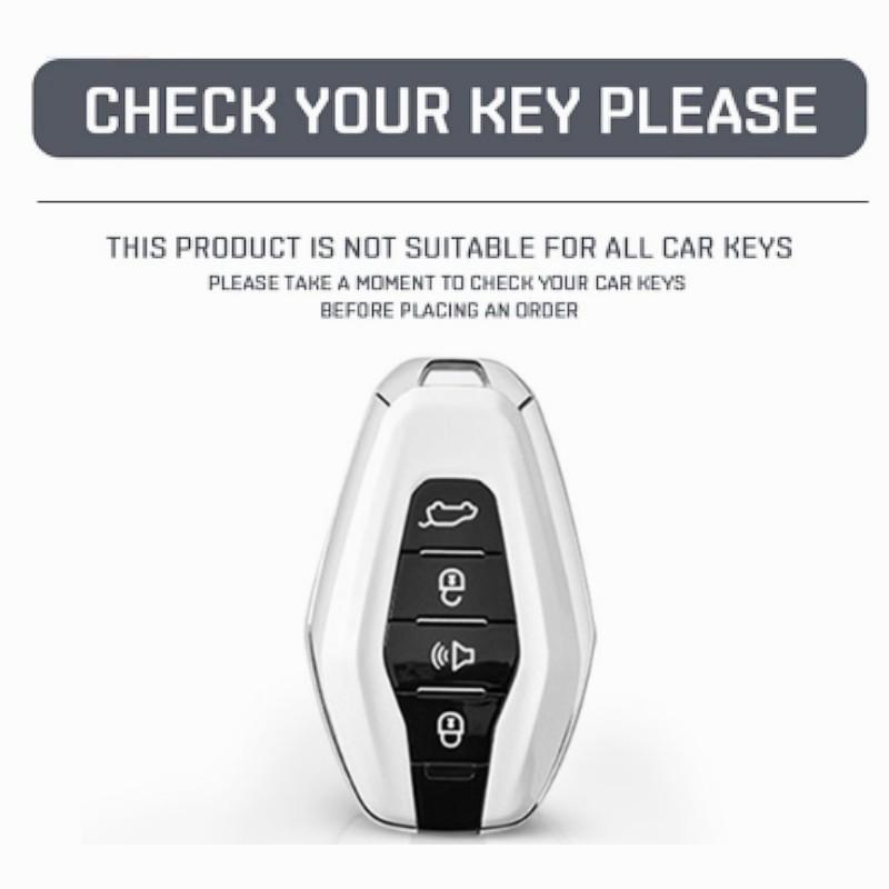 Чехол для ключей от машины с 4 кнопками для Chery Jetour X70 Plus Coupe X70s X90 X95 X70m X95pro, умный металлический кожаный брелок с дистанционным управлением, чехол в виде ракушки